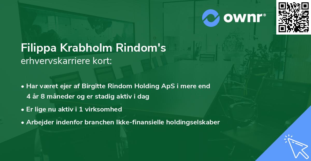 Filippa Krabholm Rindom's erhvervskarriere kort