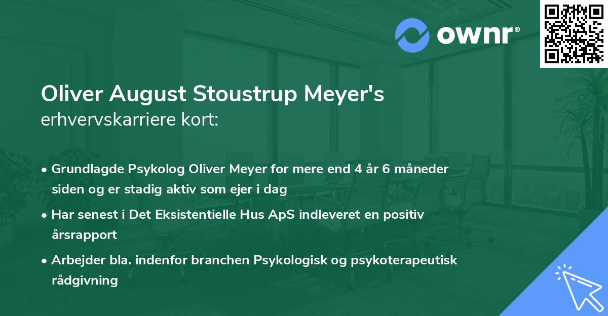 Oliver August Stoustrup Meyer's erhvervskarriere kort