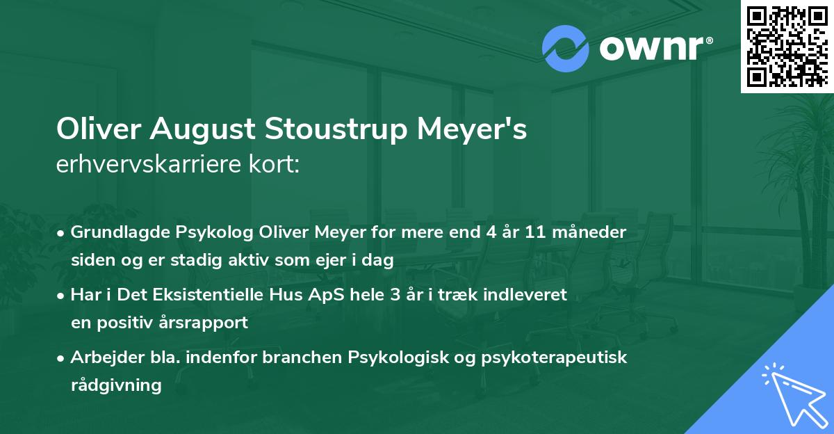 Oliver August Stoustrup Meyer's erhvervskarriere kort
