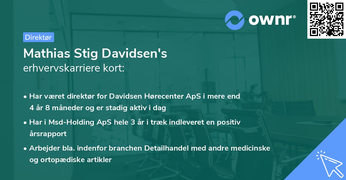 Mathias Stig Davidsen's erhvervskarriere kort