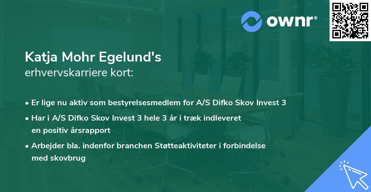 Katja Mohr Egelund's erhvervskarriere kort