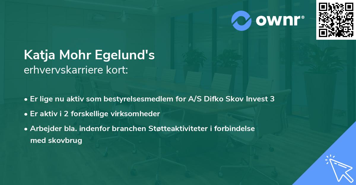 Katja Mohr Egelund's erhvervskarriere kort