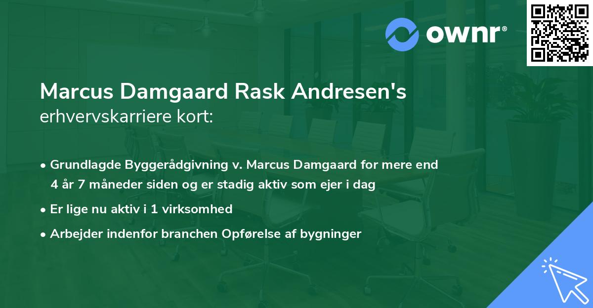 Marcus Damgaard Rask Andresen's erhvervskarriere kort