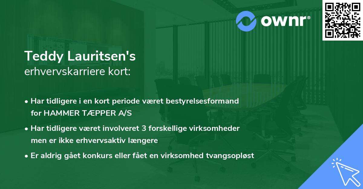 Teddy Lauritsen's erhvervskarriere kort