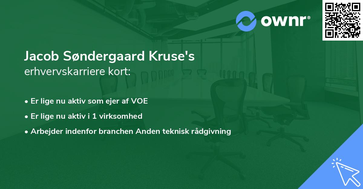 Jacob Søndergaard Kruse's erhvervskarriere kort