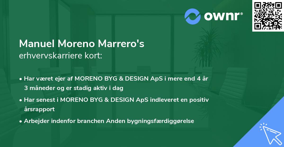 Manuel Moreno Marrero's erhvervskarriere kort