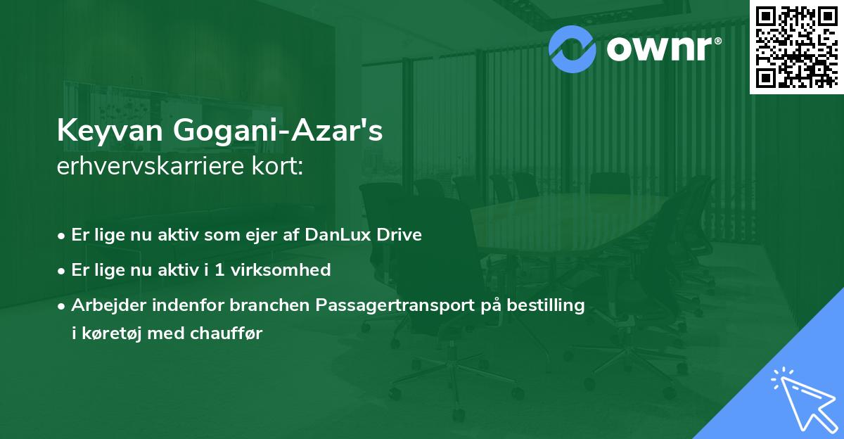 Keyvan Gogani-Azar's erhvervskarriere kort