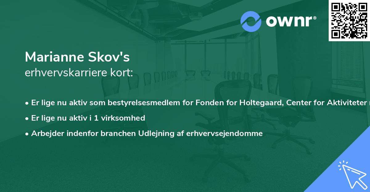 Marianne Skov's erhvervskarriere kort