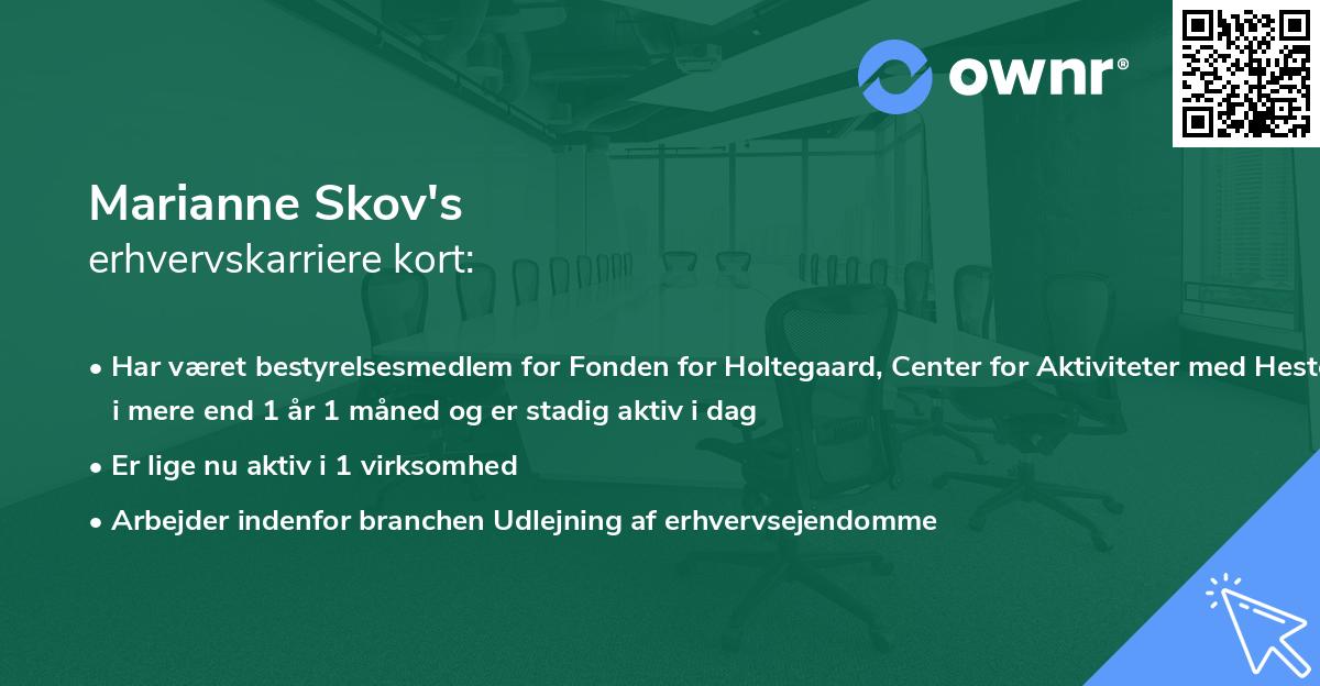 Marianne Skov's erhvervskarriere kort