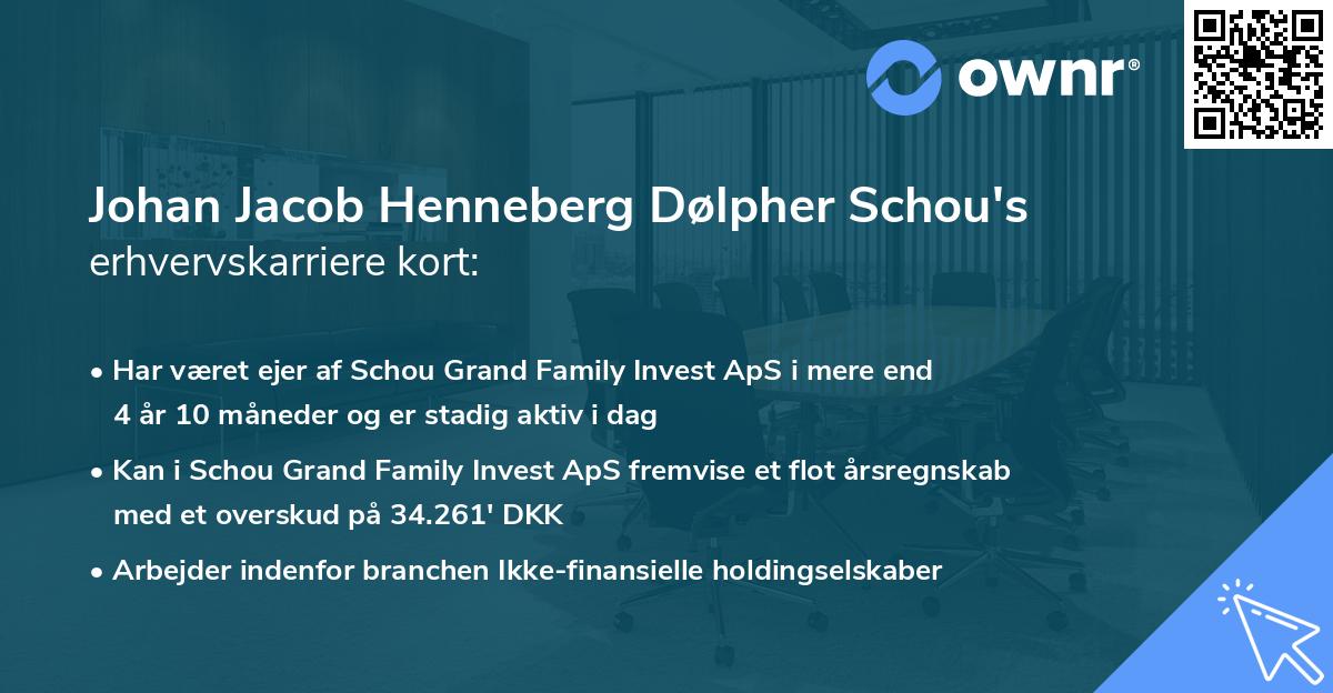 Johan Jacob Henneberg Dølpher Schou's erhvervskarriere kort