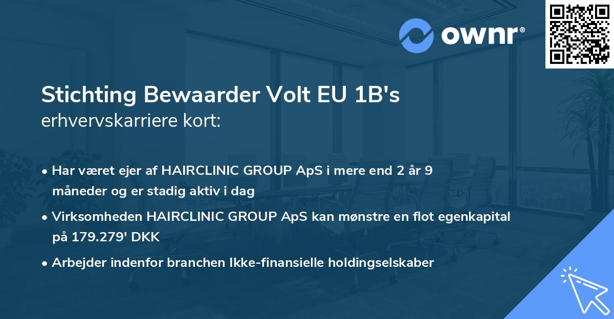 Stichting Bewaarder Volt EU 1B's erhvervskarriere kort