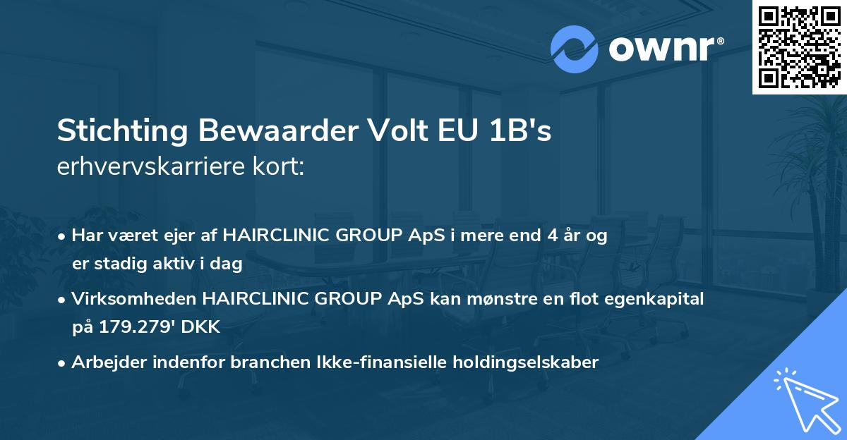 Stichting Bewaarder Volt EU 1B's erhvervskarriere kort