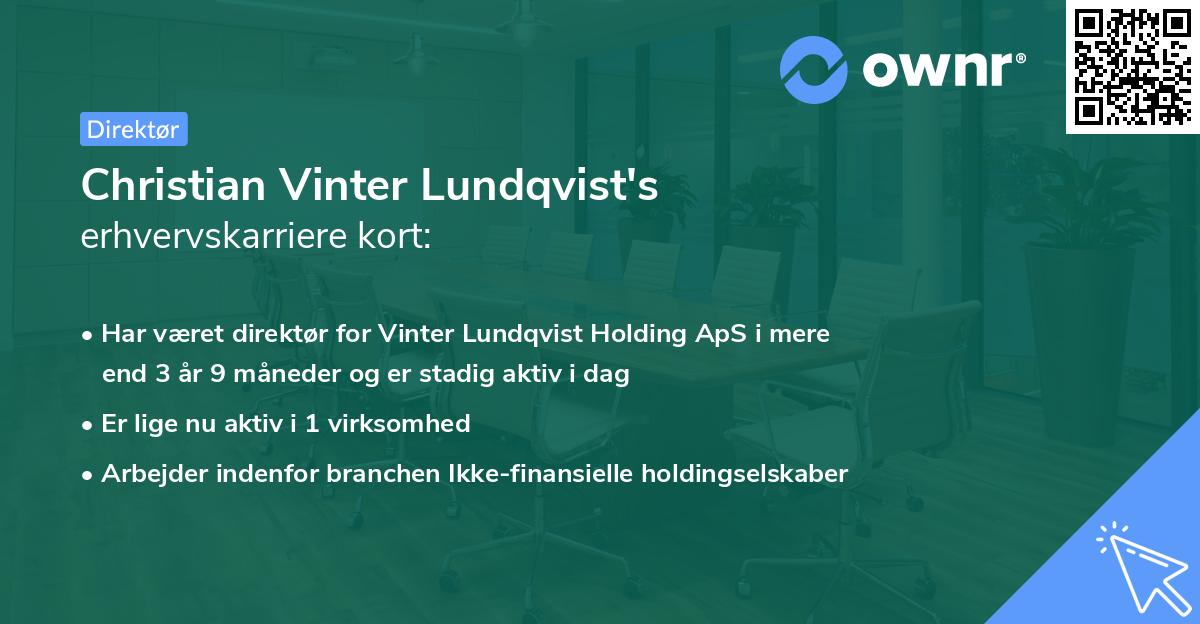 Christian Vinter Lundqvist's erhvervskarriere kort