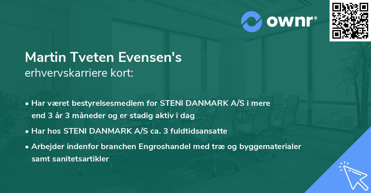 Martin Tveten Evensen's erhvervskarriere kort