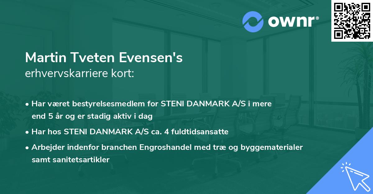 Martin Tveten Evensen's erhvervskarriere kort