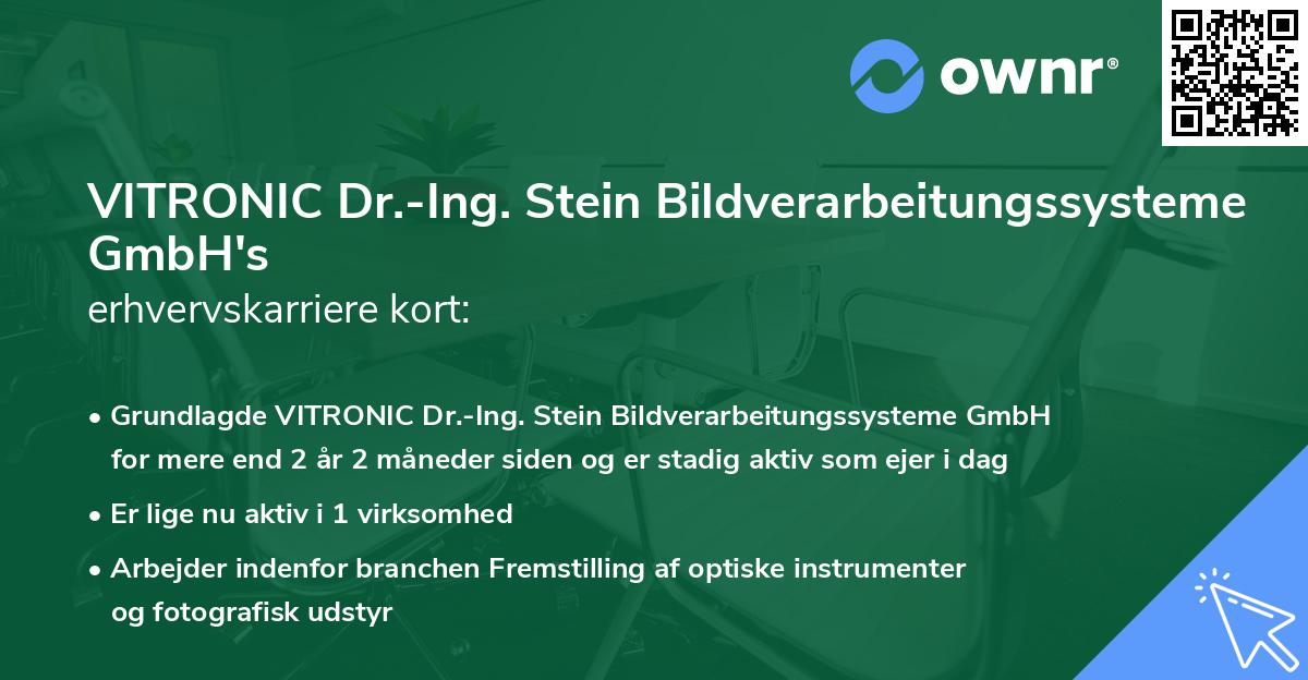 VITRONIC Dr.-Ing. Stein Bildverarbeitungssysteme GmbH's erhvervskarriere kort