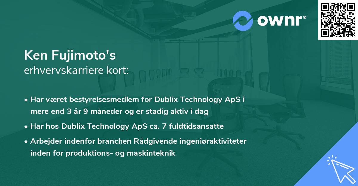 Ken Fujimoto's erhvervskarriere kort