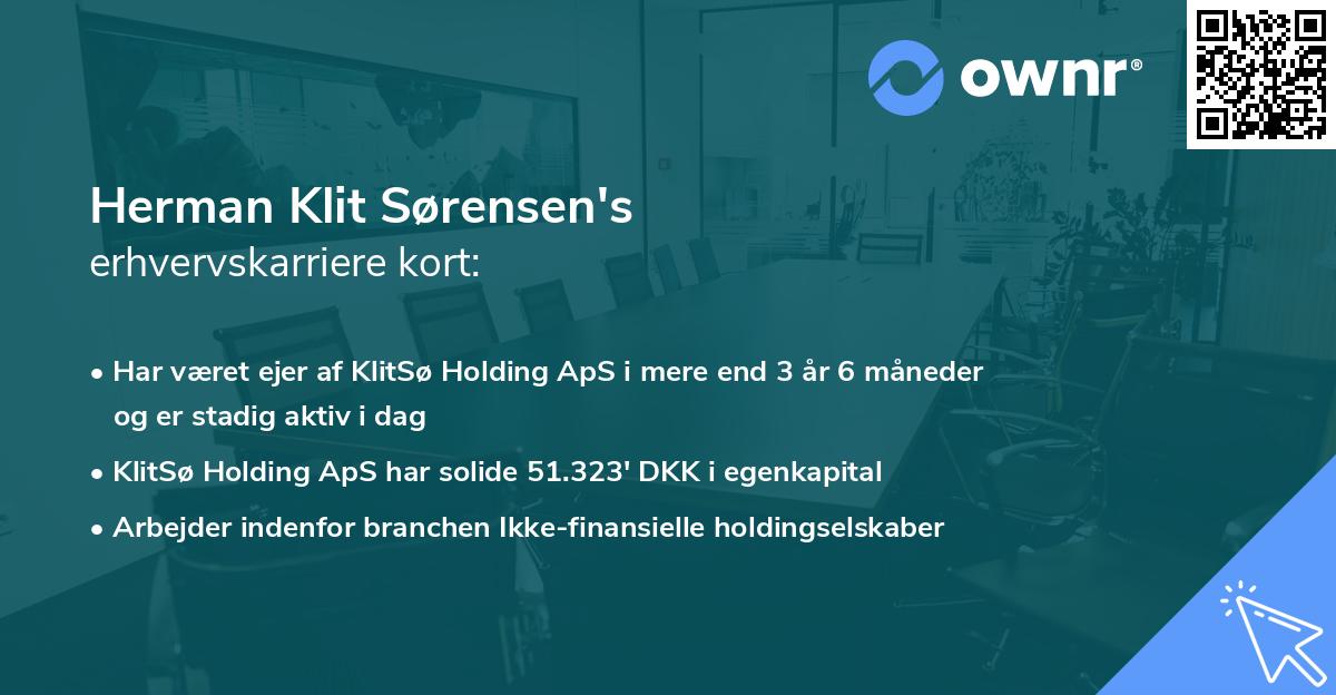 Herman Klit Sørensen's erhvervskarriere kort