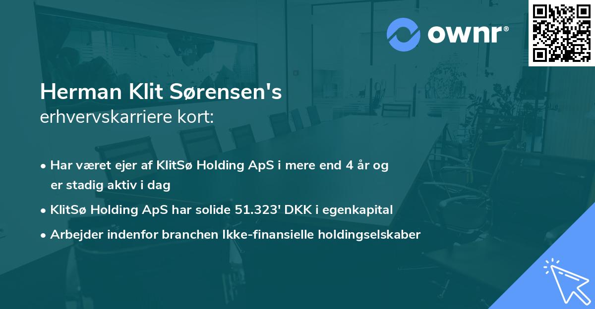 Herman Klit Sørensen's erhvervskarriere kort