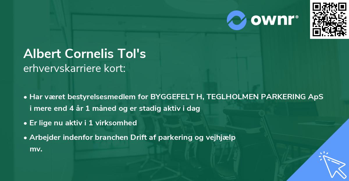 Albert Cornelis Tol's erhvervskarriere kort