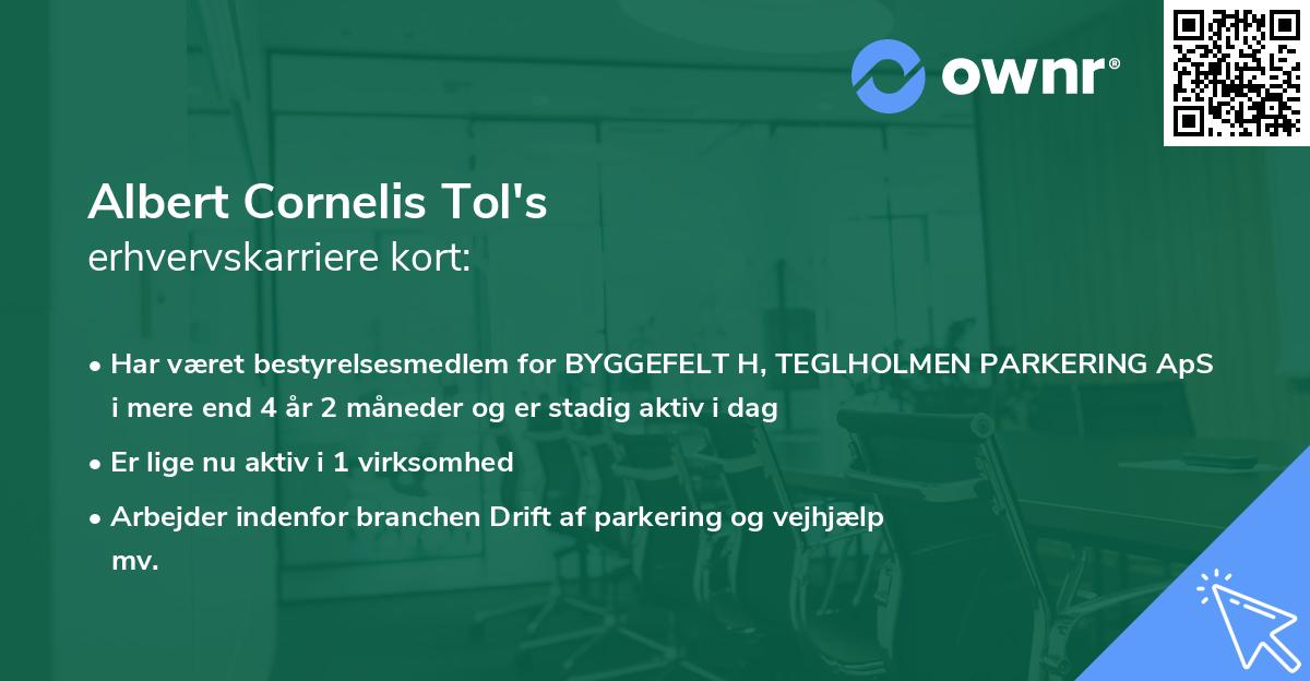 Albert Cornelis Tol's erhvervskarriere kort