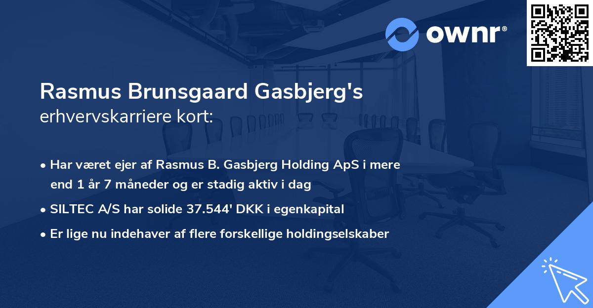 Rasmus Brunsgaard Gasbjerg's erhvervskarriere kort