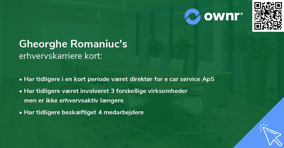 Gheorghe Romaniuc's erhvervskarriere kort