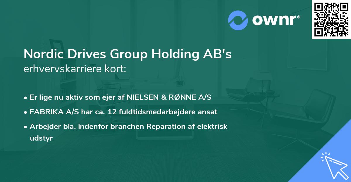 Nordic Drives Group Holding AB's erhvervskarriere kort