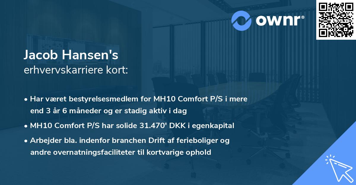 Jacob Hansen's erhvervskarriere kort