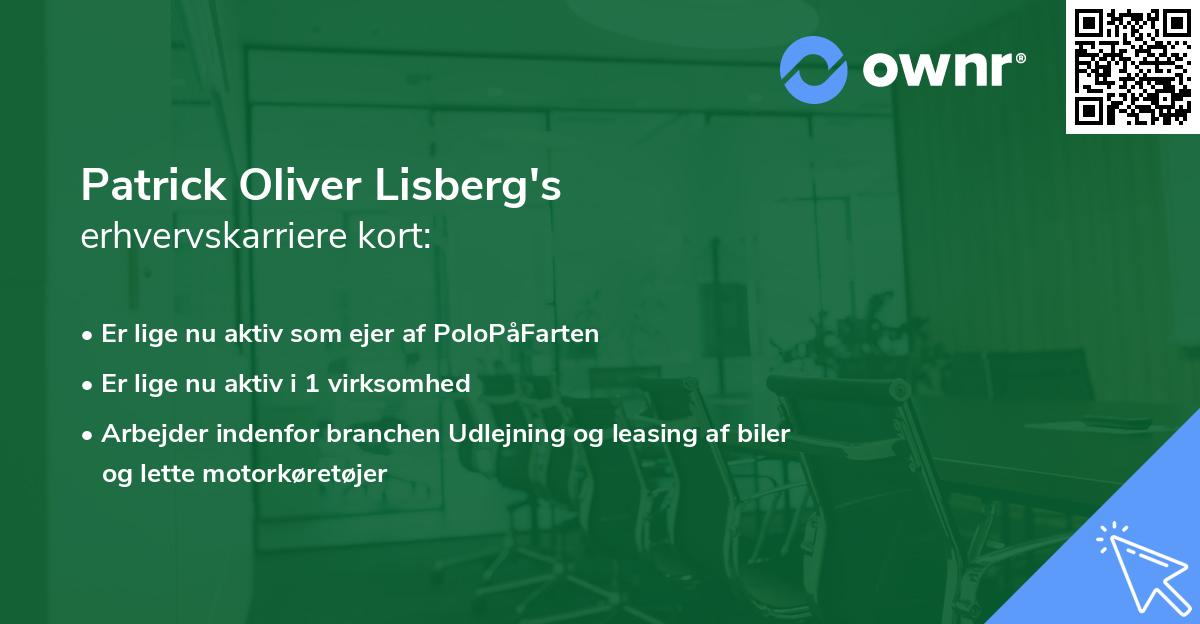 Patrick Oliver Lisberg's erhvervskarriere kort