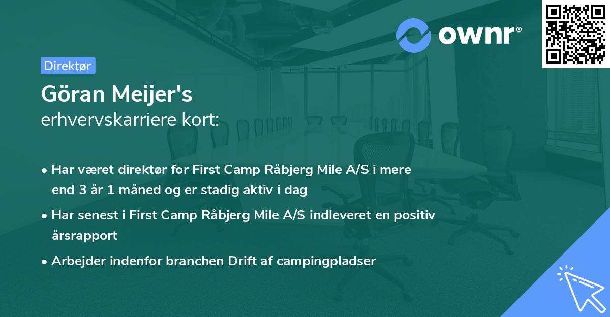 Göran Meijer's erhvervskarriere kort