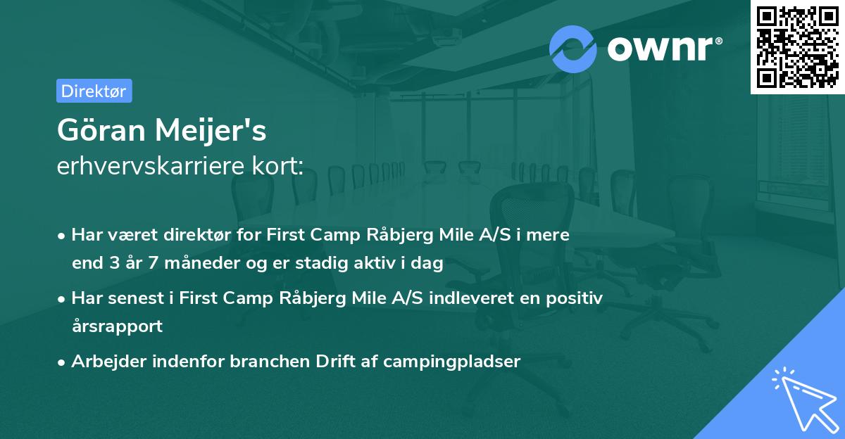 Göran Meijer's erhvervskarriere kort