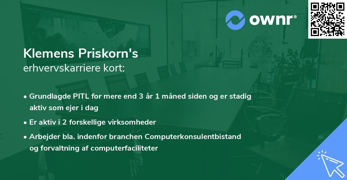 Klemens Priskorn's erhvervskarriere kort