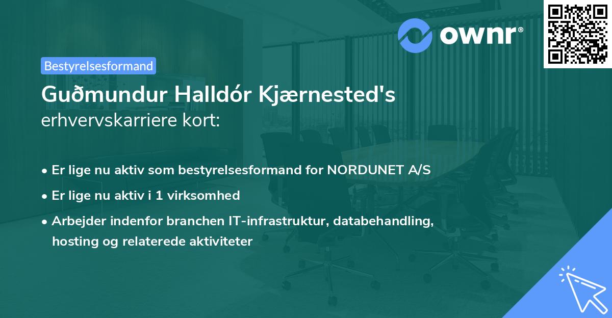 Guðmundur Halldór Kjærnested's erhvervskarriere kort