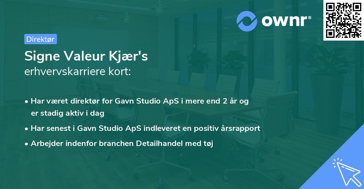 Signe Valeur Kjær's erhvervskarriere kort