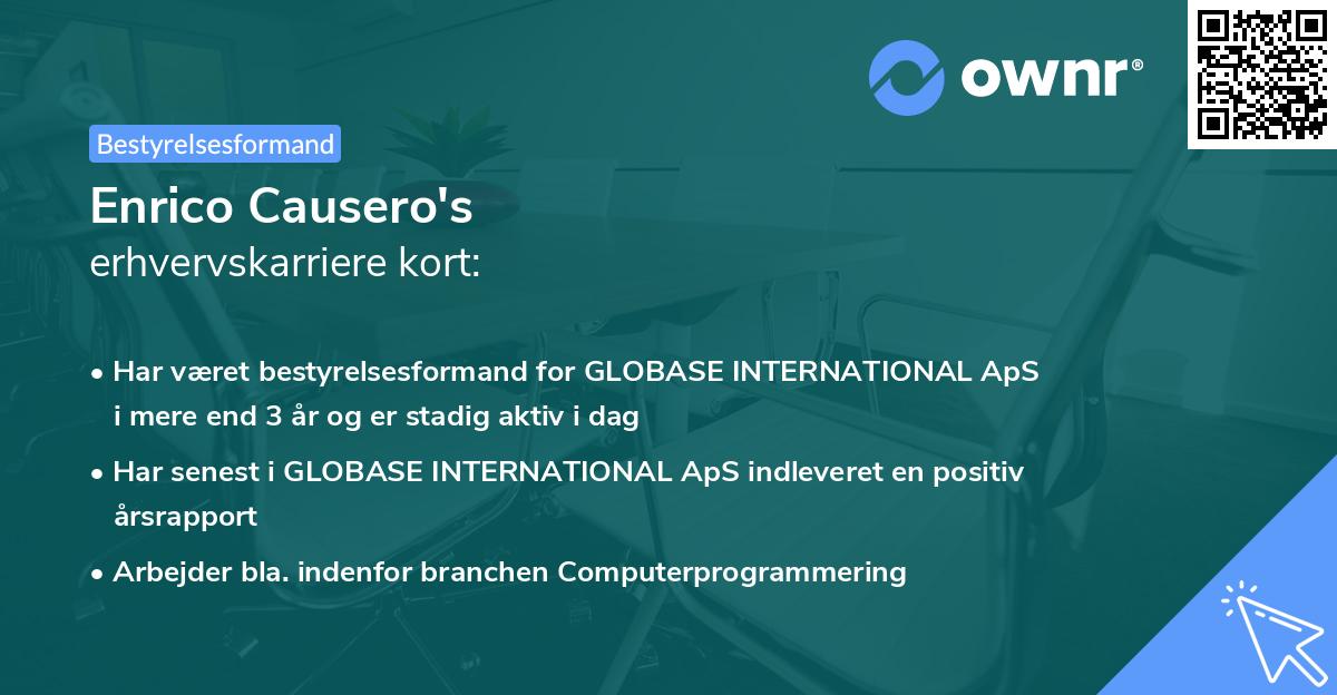 Enrico Causero's erhvervskarriere kort