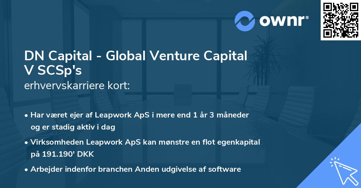 DN Capital - Global Venture Capital V SCSp's erhvervskarriere kort