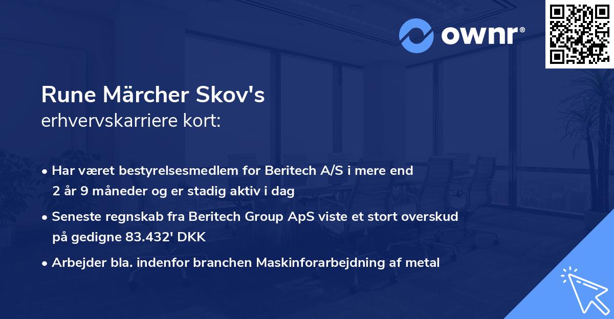 Rune Märcher Skov's erhvervskarriere kort