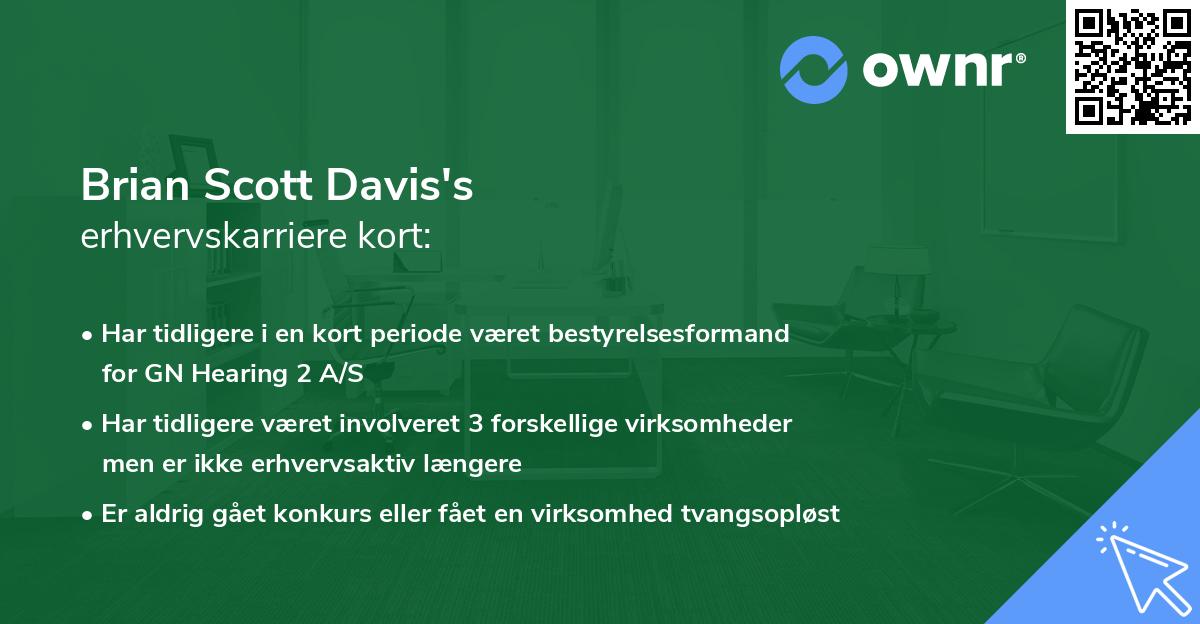 Brian Scott Davis's erhvervskarriere kort