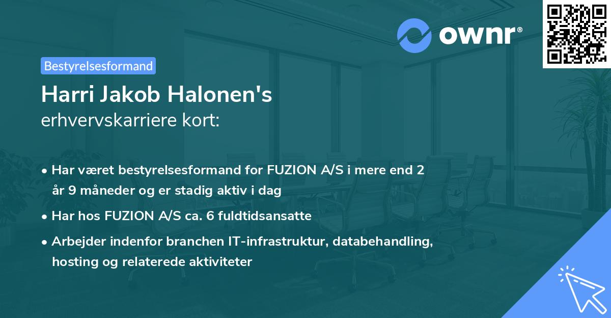 Harri Jakob Halonen's erhvervskarriere kort