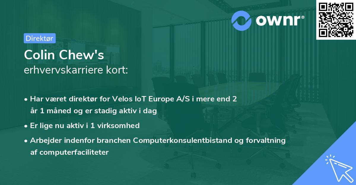 Colin Chew's erhvervskarriere kort