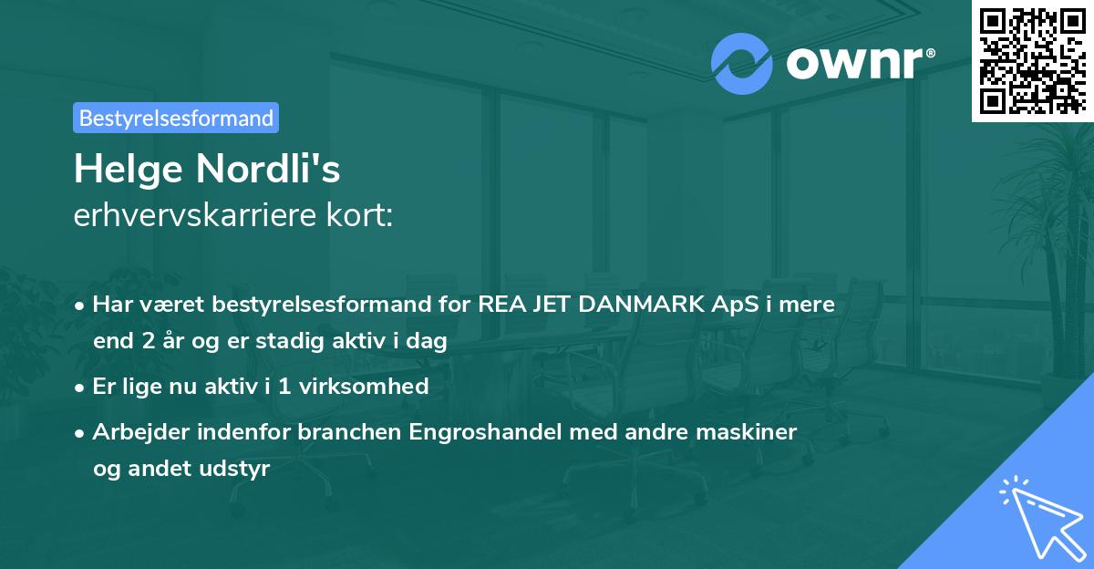 Helge Nordli's erhvervskarriere kort
