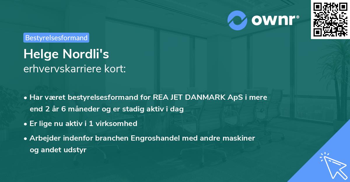 Helge Nordli's erhvervskarriere kort