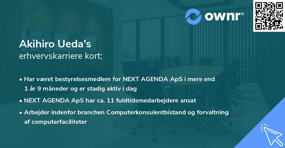 Akihiro Ueda's erhvervskarriere kort