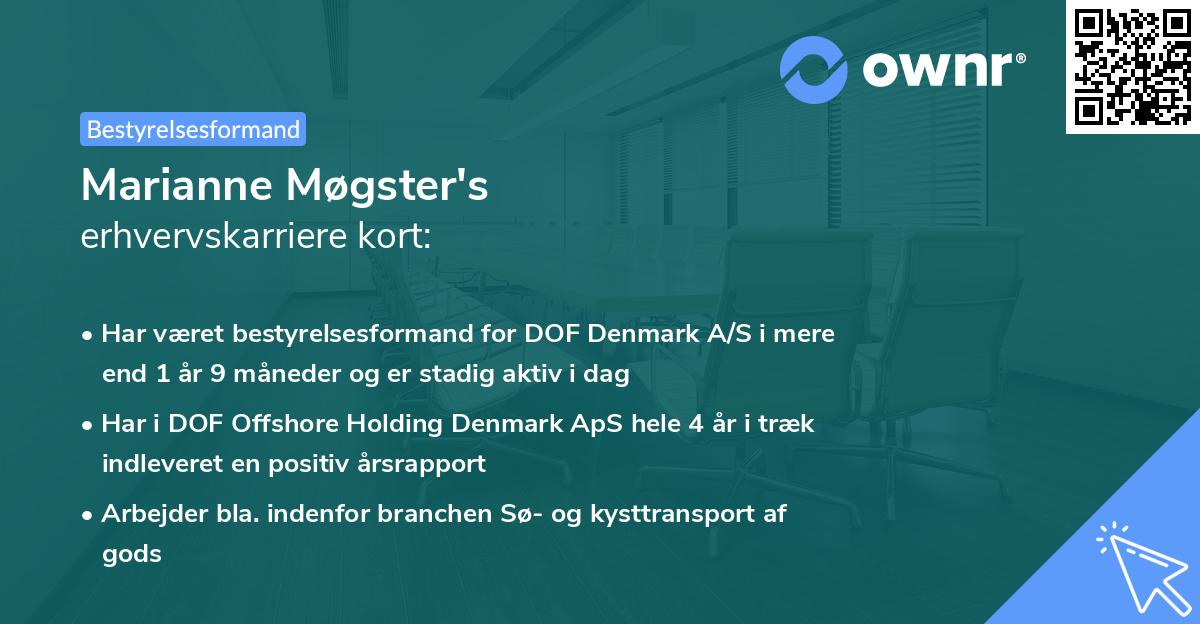 Marianne Møgster's erhvervskarriere kort