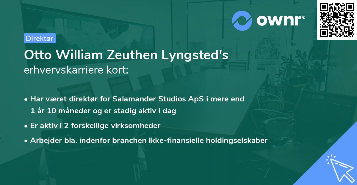 Otto William Zeuthen Lyngsted's erhvervskarriere kort