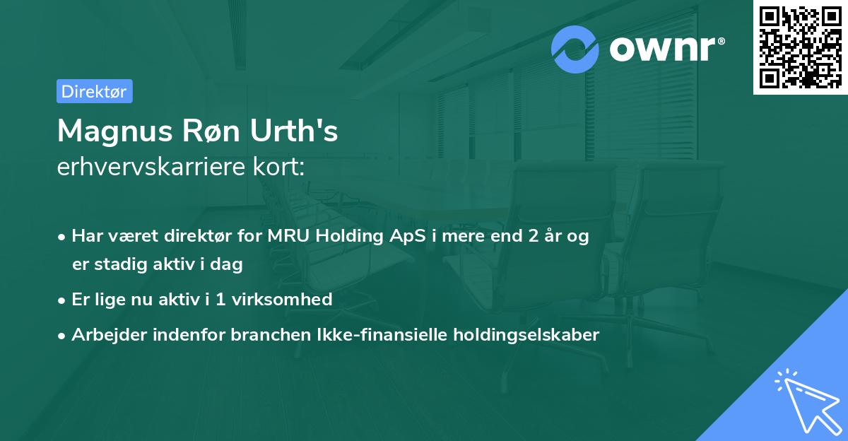 Magnus Røn Urth's erhvervskarriere kort