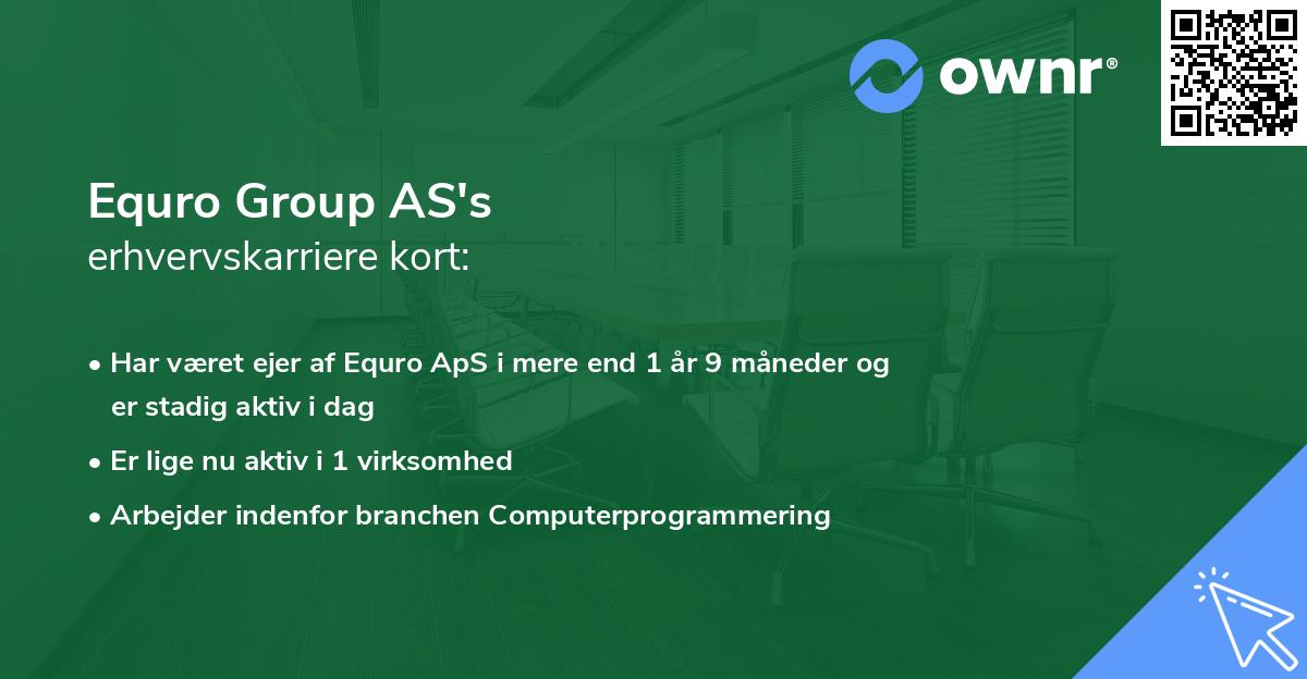 Equro Group AS's erhvervskarriere kort
