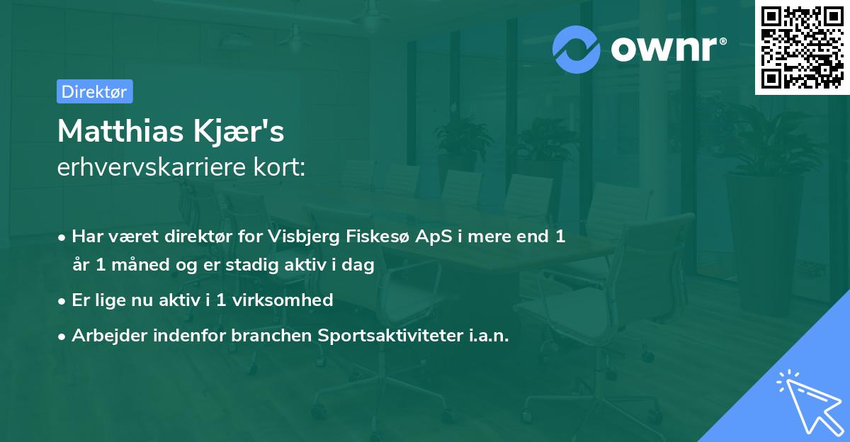 Matthias Kjær's erhvervskarriere kort