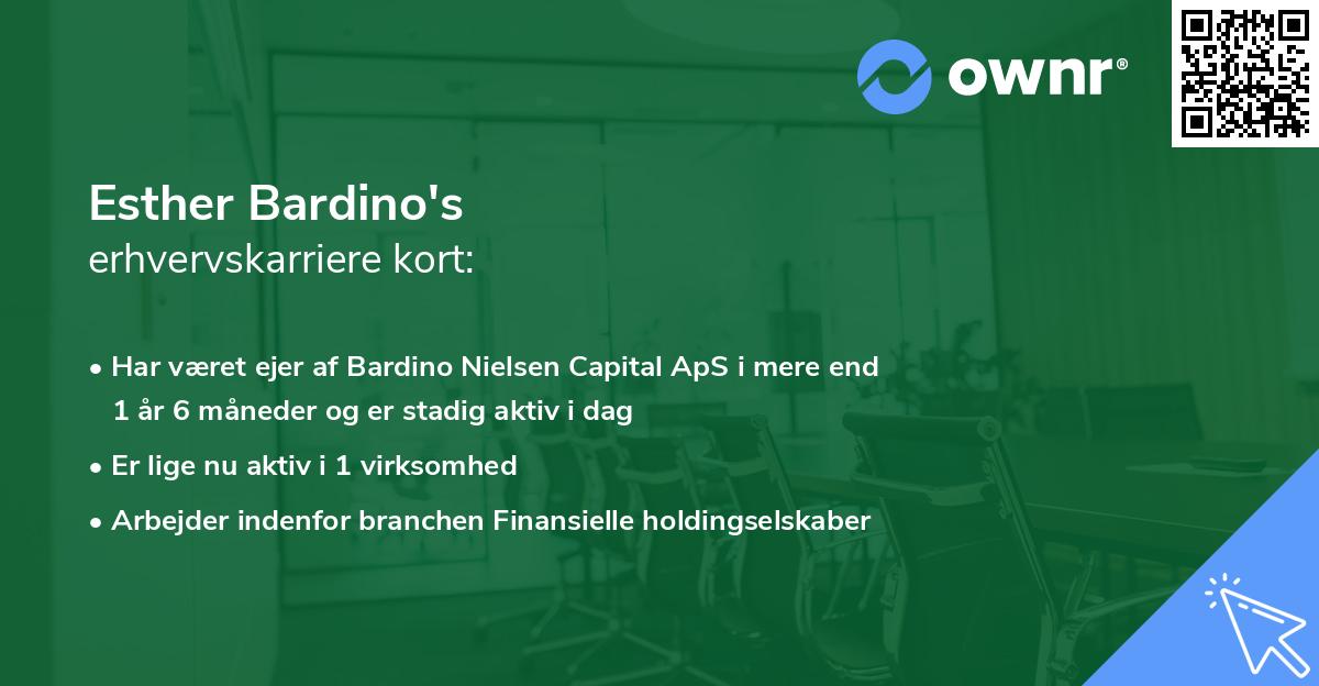 Esther Bardino's erhvervskarriere kort